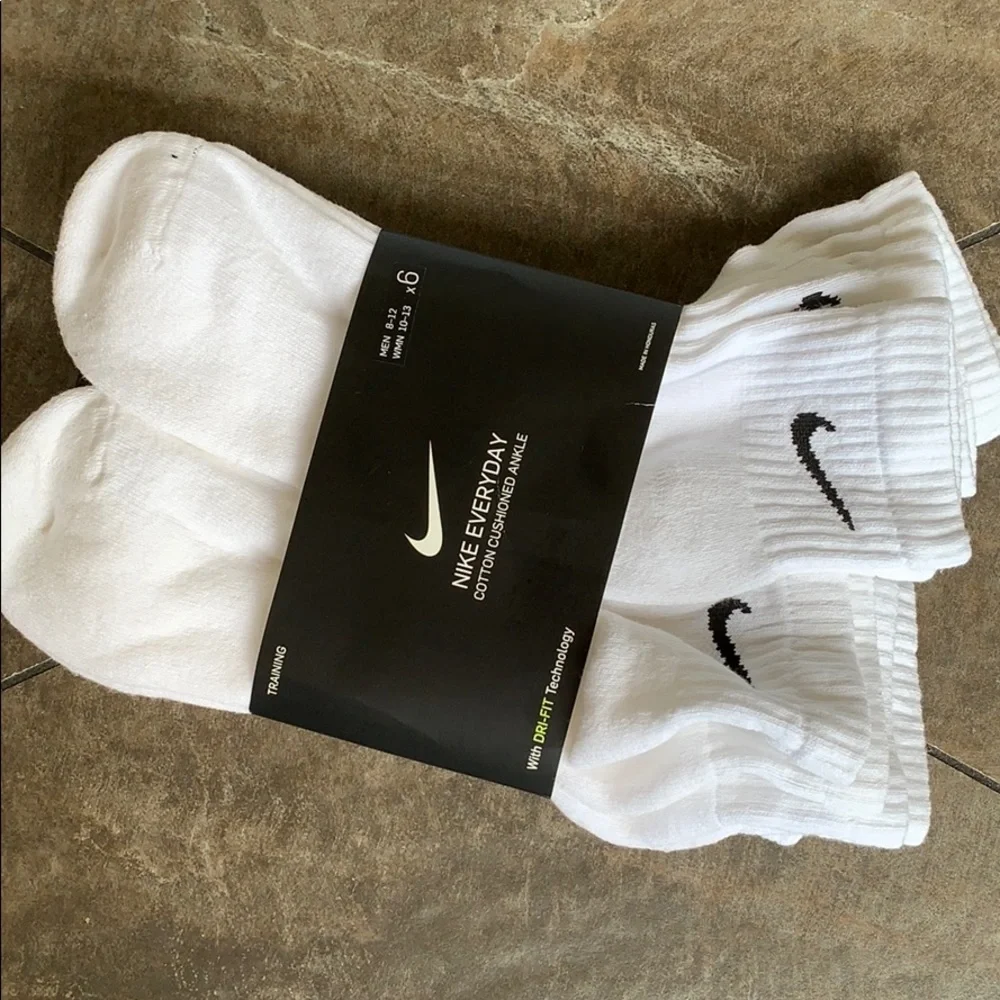 NIKE EVERYDAY COTTON CUSHIONED ANKLE 6 pairs socks